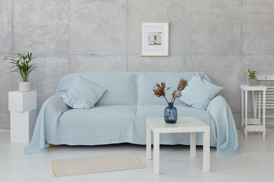 Woodrose linen couch cover - Linen Couture Boutique