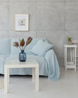 Baby Blue linen couch cover - Linen Couture Boutique