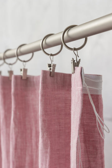 Woodrose linen curtain with pleating tape - Linen Couture Boutique