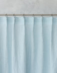 Baby Blue linen curtain with pleating tape and crown - Linen Couture Boutique