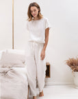 White linen / Natural Linen Pajama set / Linen loungewear / Linen sleepwear - Linen Couture Boutique