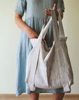 Lemon linen canvas bag - Linen Couture Boutique