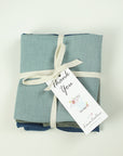 Set of softened linen coasters with tassels - Linen Couture