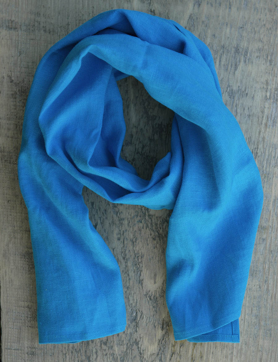 Sky Blue linen scarf - Linen Couture Boutique