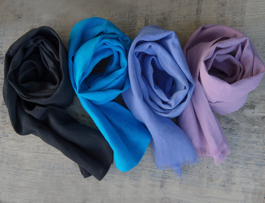 Sky Blue linen scarf - Linen Couture Boutique