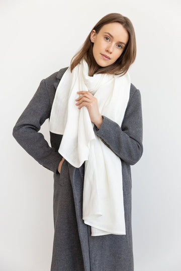 White linen scarf - Linen Couture