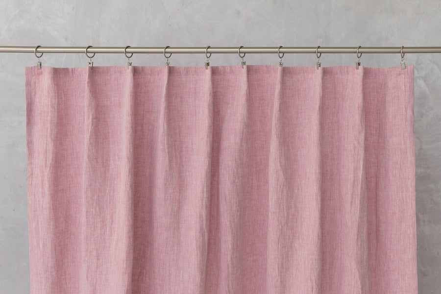 Woodrose linen curtain with pleating tape - Linen Couture